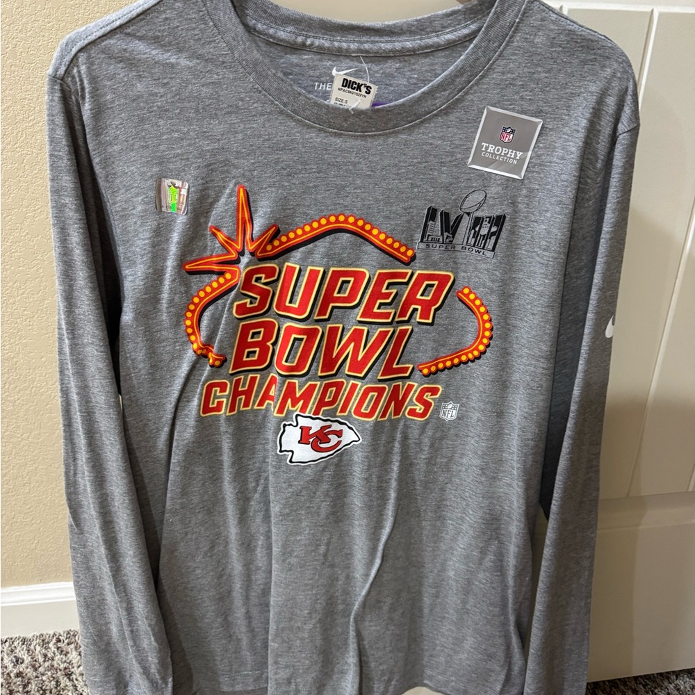 Nike Gray Super Bowl Champions Long Sleeve Tee